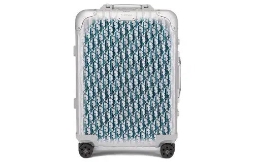 DIOR Rimowa Collaboration Metal Suitcase Luggage 22 Inch Unisex White/Blue