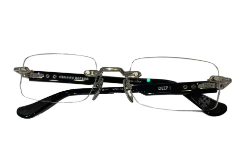 Chrome Hearts Irregular Shape Eyeglass Frames Unisex Black