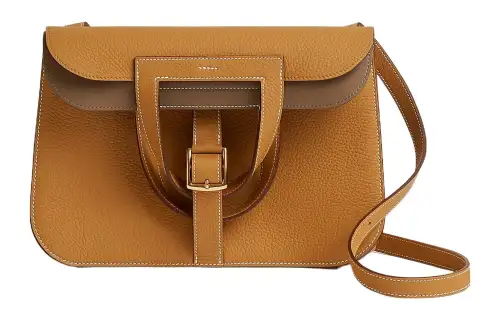 HERMES Halzan Taurillon Clemence Leather Horse Hoof Bag, Shoulder Bag, Crossbody Bag, Handbag Women's Cookie