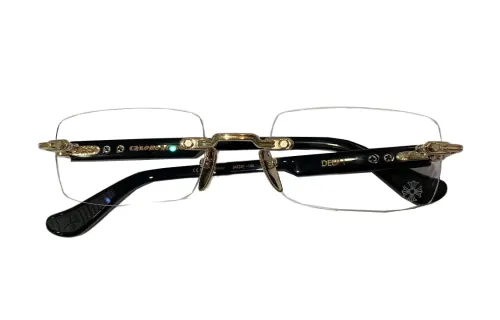 Chrome Hearts Irregular Shape Eyeglass Frames Unisex Black