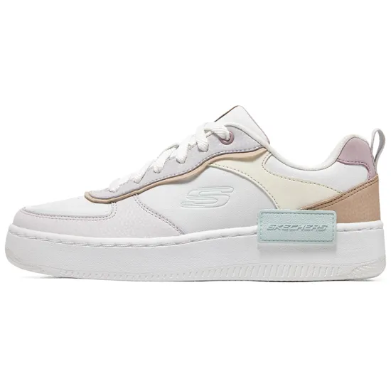 Skechers Sport Court 92 Skateboard Shoes Women's Low-Top White Yellow/Pink