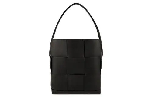 Bottega Veneta Leather One Shoulder Handbag Women's Black