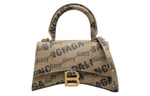 Balenciaga Pu One Shoulder Handbag Women's Brown & Black