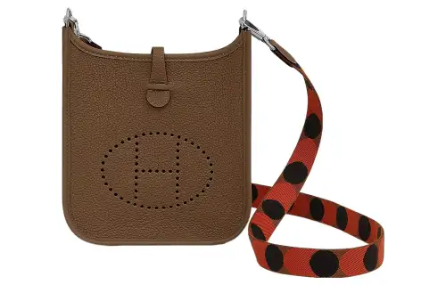 HERMES Evelyne Maurice Bullock Leather Crossbody Bag, Shoulder Bag 16 Women's 30 Noisette Hazelnut Brown