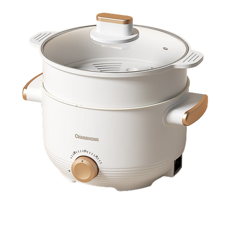 CHANGHONG /Changhong electric cooker dormitory student home multi-functional all-in-one electric stir-fry noodle electric hot pot mini small electric pot 22CM + steamer (can fry) 1-3 people use CZG-MJ18