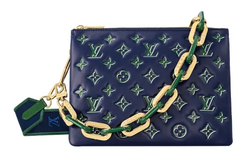 LOUIS VUITTON Coussin Lambskin Shoulder Bag, Crossbody Bag Small Women's Dark Blue