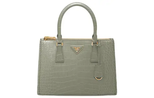 PRADA Galleria Killer Bag Crocodile Leather Shoulder Bag, Crossbody Bag, Handbag Medium Women's Cloud Gray