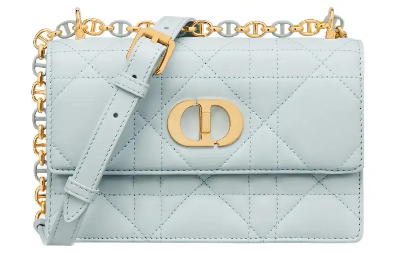 DIOR Sheepskin Crossbody Bag, Shoulder Bag Women's Lake Blue
