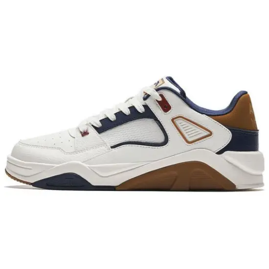 Anta Lieyan3.0 Anti Slip Wear Resistant Low Top Skateboard Shoes Men's White Blue Brown