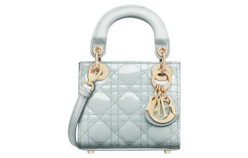 DIOR Lady Dior Cow Leather Shoulder Bag, Crossbody Bag, Handbag Extra Mini Women's Blue