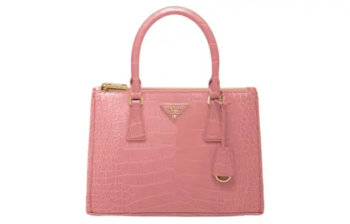 PRADA Galleria Killer Bag Crocodile Leather Shoulder Bag, Crossbody Bag, Handbag Medium Women's Petal Pink