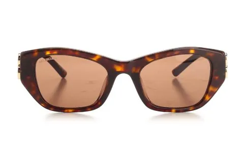 Balenciaga Irregular Shape Sunglasses Women's Tortoiseshell