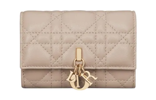DIOR My Dior Sheepskin Wallet Extra Small Women's Pink Beige