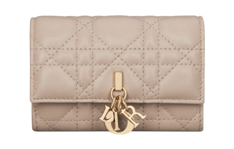 DIOR My Dior Sheepskin Wallet Extra Small Women's Pink Beige