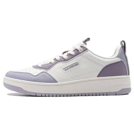 LINING Star Sugar Skateboard Shoes Women's Low-Top Purple White