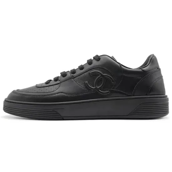 CHANEL Skateboard Shoes Men Low-Top Black