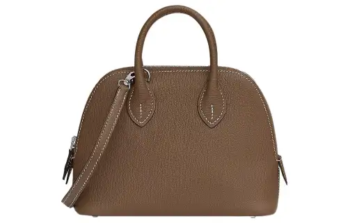 HERMES Bolide Goatskin Bowling Bag, Handbag, Shoulder Bag, Crossbody Bag Mini Unisex 18 Etoupe Elephant Gray