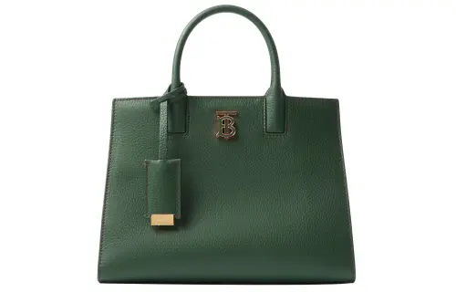 Burberry Frances Calfskin Tote Bag, Shopping Bag, Handbag Mini Women's Vine Green
