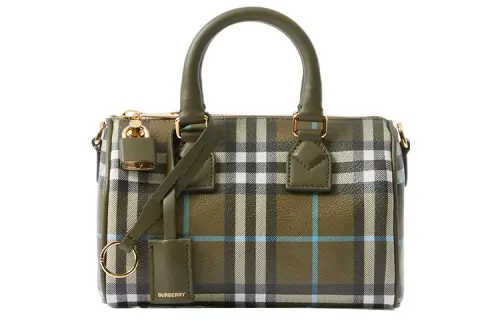 Burberry Calfskin Bowling Bag, Handbag, Shoulder Bag, Crossbody Bag Mini Women's Olive Green
