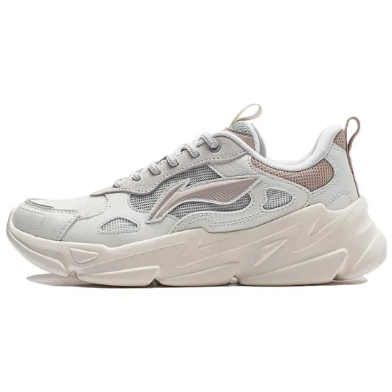 LiNing Stream Fireflies Wear Resistant Low Top Casual Shoes Women's White Gray