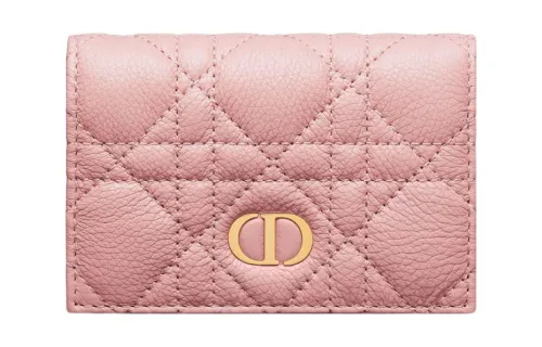 DIOR Caro Soft Calfskin Wallet Extra Small Women's Pink