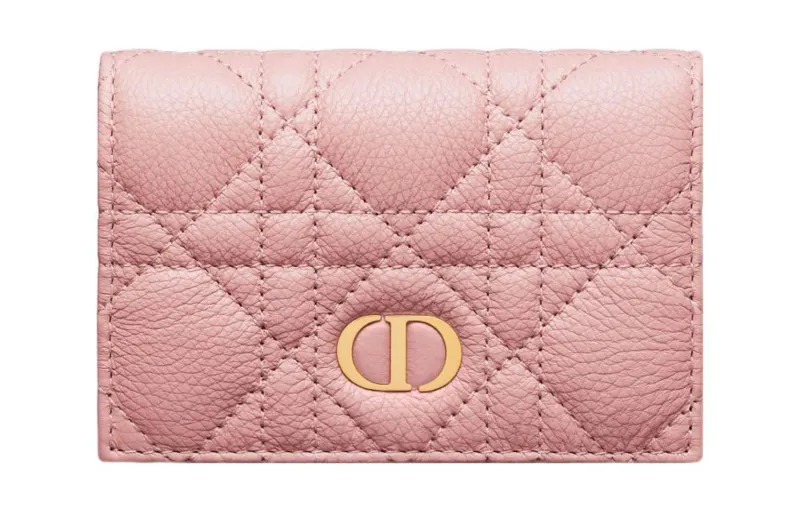 DIOR Caro Soft Calfskin Wallet Extra Small Women's Pink