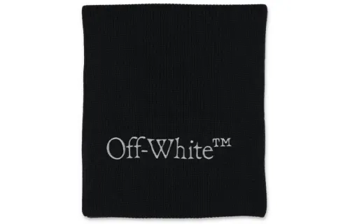 OFF WHITE Bookish Logo Embroidered Scarf
