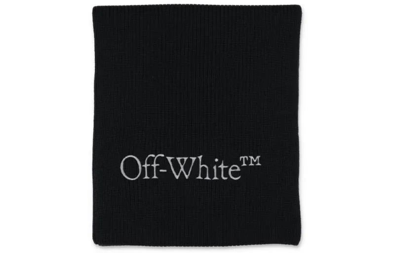 OFF WHITE Bookish Logo Embroidered Scarf