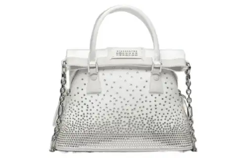 Maison Margiela Glass Rhinestone Shoulder Bag, Handbag Women's White