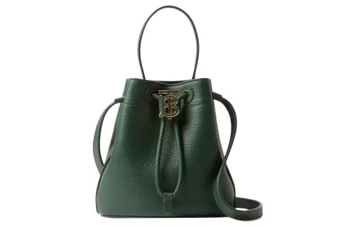 Burberry Calfskin Bucket Bag, Shoulder Bag, Crossbody Bag, Handbag Mini Women's Vine Green