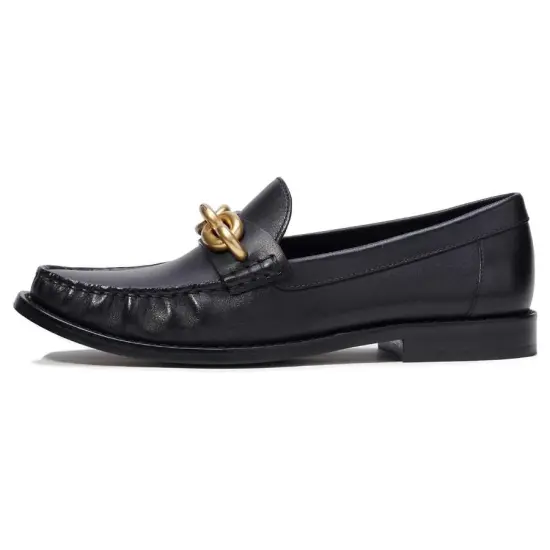 COACH Chain-link Detailing Leather Loafers