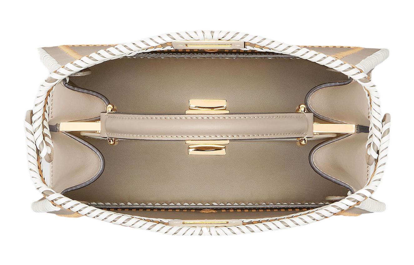 Женская сумка Fendi Peekaboo ISeeU (серо-голубая) — фото 3