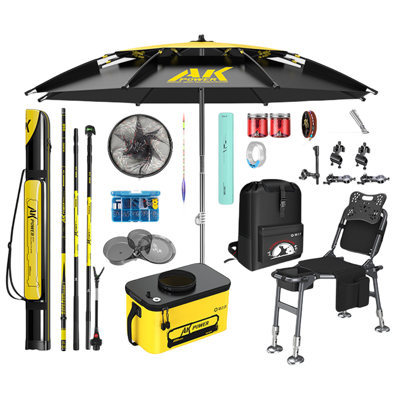 The source of fishing combined fishing gear set, a complete set of carbon table fishing rods, fishing equipment and fishing gear supplies collection, AK 3.6m fishing rod wild fishing set