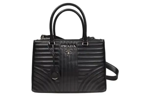 PRADA Diagramme Calfskin Shoulder Bag, Crossbody Bag, Handbag Women's Black