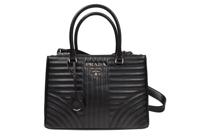 PRADA Diagramme Calfskin Shoulder Bag, Crossbody Bag, Handbag Women's Black