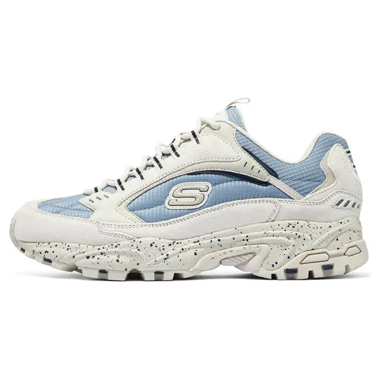 Skechers Open Country Shoes Anti-Slip Wear-Resistant Low-Top Casual Shoes Men's White Blue