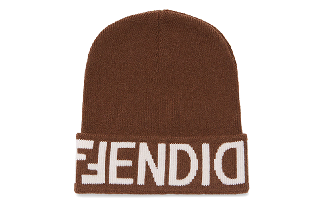 Женская шапка Fendi из шерсти (коричневая)