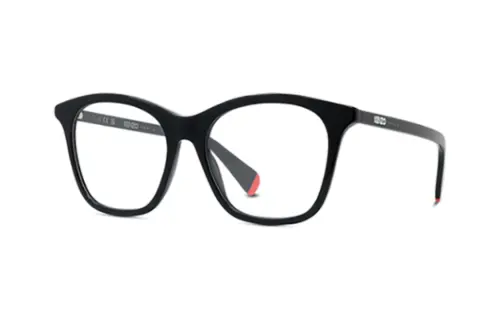 KENZO Acetate Celluloid Irregular Shape Eyeglass Frames Unisex Black