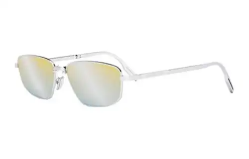 DIOR Acetate Irregular Shape Sunglasses Unisex White