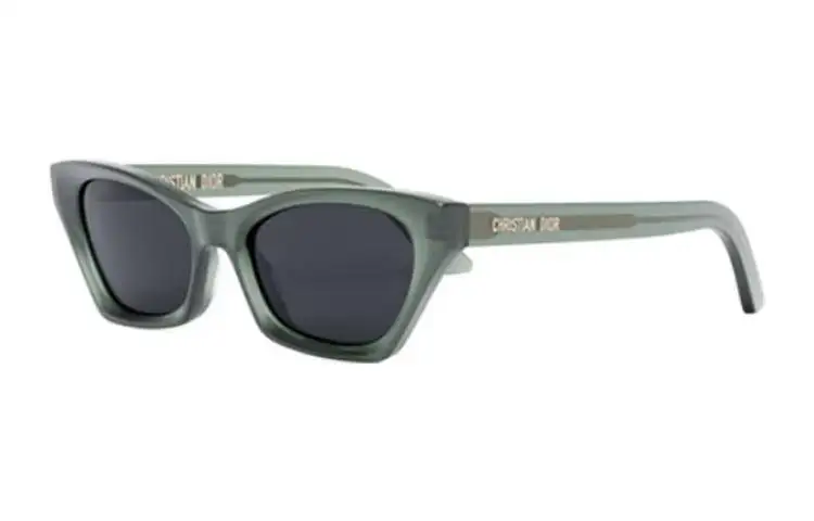 DIOR Acetate Irregular Shape Sunglasses Women's Green
