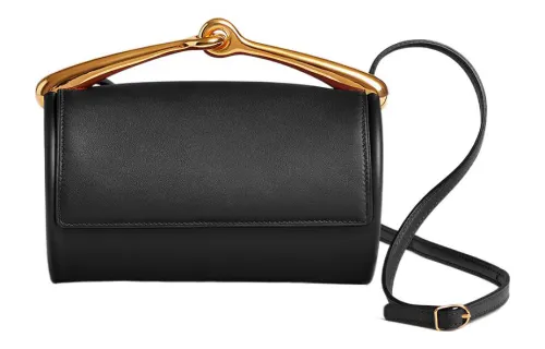 HERMES Maximors Gold tone Lock Swift Calfskin Shoulder Bag Women's 89 Noir Black