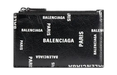 Balenciaga Logo Detailed Zipped Card Holder