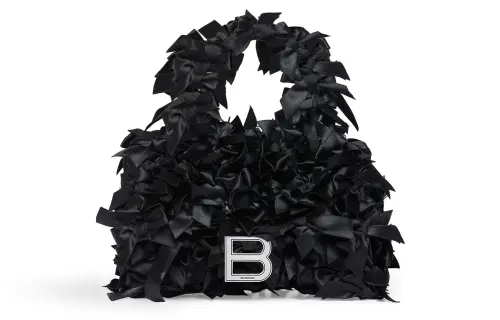 Balenciaga Sheepskin With Fabric Shoulder Bag, Crossbody Bag, Handbag Extra Small Women's Black