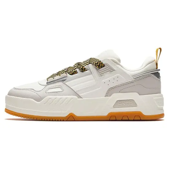 Anta Platform Low Top Skateboard Shoes Men's White Gray