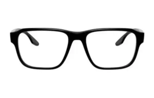 PRADA Plastic Irregular Shape Eyeglass Frames Men's Black