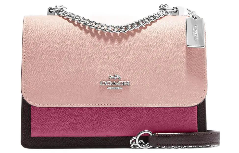 COACH Klare Leather Square Bag, Portable Crossbody Bag, Shoulder Bag Women's Pink