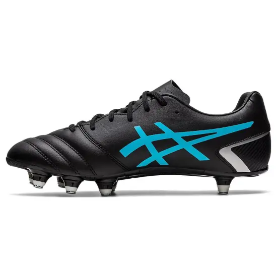 Asics Slip-Resistant Soccer Shoes Men's Black Blue