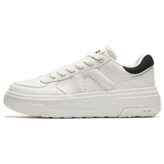 ANTA Life Collection Skateboard Shoes Women's Low-Top White Black