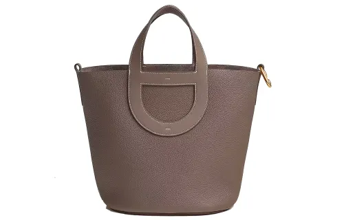 HERMES In The Loop Clemence With Swift Calfskin Pig Nose Basket Bag, Bucket Bag, Handbag Women's Elephant Gray
