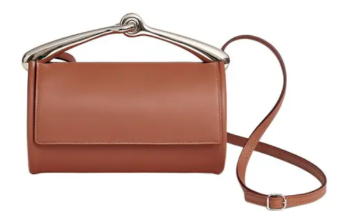 HERMES Maximors Silver Tone Buckle Swift Calfskin Crossbody One Shoulder Handbag Women's 6C Cuivre Copper Red